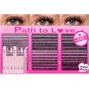 Path to Love Ciglia Finte Ciuffetti 840 Pezzi 30D 40D 50D Extension Ciglia 10-16 mm Misti,con 2 set Bond & Seal e Pinzetta,Curvatura D,Effetto Naturale, Vaporoso e Leggero per uso Personale e Domestico