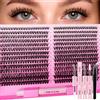 Path to Love Ciuffetti Ciglia Finte Kit 560 Pezzi, Lash Cluster 9-16mm 40D Curl D Fluffy, Extension Ciglia Con Colla e Pinzette, Impermeabile Effetto Naturale per Uso Personale