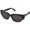 Max Mara Clip-1 MM0139 01A | Occhiali da Sole Graduati o Non Graduati | Prova Online | Plastica | Cat Eye, Extravagant | Nero | Adrialenti