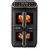 Ariete 4640 Air Fryer Vertical DUO, Friggitrice ad aria doppia verticale, 2460W, 11L, Due cestelli, Sync e Dual, 6 programmi, Funzione Grill, Fino a 200°C