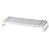 Mars Gaming MGS-ONE Bianco, Supporto Monitor Chroma RGB, Dimensioni Regolabili, Supporto Smartphone e Tablet, USB 2.0 Anteriore