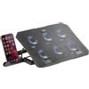 Mars Gaming MNBC23, Base di Raffreddamento e Supporto 16', 6 Ventole Controllabili con LED Blu, Stand 6 Posizioni, Supporto Smartphone, 2 USB 2.0, Nero