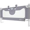 UISEBRT Griglia di protezione per letto per bambini, 180 cm, altezza regolabile, protezione da caduta, colore: grigio