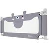 UISEBRT Barriera per Letto Bambini 150 cm, Protezione Dalle Cadute Accidentali, Altezza Regolabile, per Letto di Famiglia e Lettino, Grigio
