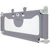 UISEBRT Barriera per Letto Bambini, sponda letto barriera protettiva Regolabile, Barriera Protezione, AltezzaRegolabile 200 cm, per Neonati Bambino, con motivo orso, grigio
