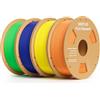 DEEPLEE PLA Filamento 1.75mm Giallo, Arancione, Blu Scuro, Verde Chiaro 4kg | Precisione ±0.02mm, Avvolgimento Anti-Intasamento, per Stampanti 3D FDM