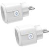 Liakai Presa Intelligente WiFi, 2 Pezzi Presa Smart WiFi 16A 3680W, Smart Plug compatibile con Alexa e Google Home, con Monitoraggio Energia | App Controllo Remoto | Controllo Vocale | Timer (Bianco)