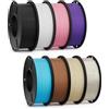 DEEPLEE PLA Filamento Stampante 3D 1.75mm 2kg | Nero,Bianco,Rosa,Viola,Translucido,Azzurro,Marrone,Beige - Precisione ±0.02mm, Anti-Intasamento, per Stampanti 3D FDM