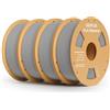 DEEPLEE PLA Filamento Stampante 3D 1.75mm Grigio x4 4kg | Precisione ±0.02mm, Avvolgimento Anti-Intasamento, per Stampanti 3D FDM