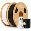 DEEPLEE PLA Filamento Stampante 3D 1.75mm Nero, Bianco 2kg | Precisione ±0.02mm, Avvolgimento Anti-Intasamento, per Stampanti 3D FDM