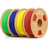 DEEPLEE PLA Filamento 1.75mm Rosso, Giallo, Blu Scuro, Verde Chiaro 4kg | Precisione ±0.02mm, Avvolgimento Anti-Intasamento, per Stampanti 3D FDM