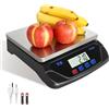 LAIJIANG Bilancia Cucina Digitale1 Gr Max 30 Kg, Bilancia Professionale Alimenti Tara Con 6 Unità Display LCD Funzione PCS Tare Peso Per Cuocere Cucina USB/Batterie (Nero,30kg)