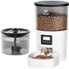 IMIPAW Distributore Automatico di Cibo per Gatti con Fontanella - Combo 3L | Dispenser Programmabile per Cani e Gatti, 1-6 Pasti al Giorno, Fontana con Filtro