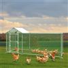 UISEBRT Recinzione a ruota libera, pollaio, telaio in acciaio zincato, pollaio, con serratura per polli e piccoli animali, 3 x 1 x 1,5 m