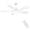 Newday 106cm Ventilatore Soffitto 5 Pale Bianco con Luce Telecomando | Ventilatore Soffitto con Lampada Dimmerabile, Pale Soffitto Silenzioso con Motore DC 3 Timer 6 Velocità Funzione di Memoria