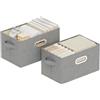 ENUMAIL Scatole Portaoggetti Pieghevole Aperta,33x23x20cm,Grigio,2 Pezzi | Scatole di Stoccaggio Pieghevoli senza Coperchio,Scatola con Maniglia in Metallo,Contenitori per Armadio in Tessuto