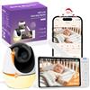 OBVHNUA Baby Monitor 5" WiFi con App, Video e Audio con Telecamera | Schermo IPS 720P, rotazione 355°/90°, zoom 2X/4X, rilevamento suono e movimento, visione notturna e audio bidirezionale