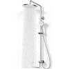 Wiorhix Colonna Doccia con Miscelatore, Soffione Doccia a Pioggia, Doccetta | Saliscendi Doccia, 3 Getti di Spruzzatura, Asta Doccia Regolabile 90-144 cm, Controllo Separato, Argento