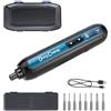 Dong Cheng Mini Avvitatore a Batteria 4V max. 5Nm, 2000mAh, ricarica USB-C | 3 livelli di coppia regolabili, Doppio LED, incl. 8 inserti magnetici per avvitatori, ideale per lavori fai da te, riparazion