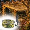 UISEBRT Stringa luminosa a LED per interni ed esterni con alimentazione a corrente 100 m con spina e telecomando - Stringa luminosa in filo di rame con 8 modalità di illuminazione per decorazioni