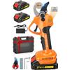 POIFL Forbici Potatura a Batteria, 1000W 35mm Forbice Potatura a Batteria e SK-7 Lama, 2 Batteria da 2000 mAh 21V, Cesoie a Batteria per Potatura con Display per Giardinaggio, Frutteto, Olivo, Fattoria