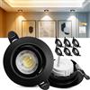 Laiebri Faretti LED da incasso, 230V, dimmerabili, 6W, IP44, diametro 68mm, orientabili a 38°, temperatura colore 3000K/4000K/6000K, per bagno, faretti piatti da incasso, nero, 6er
