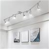 wowatt Faretti da Soffitto 6 Luci LED Lampadina Gu10 Bianca Fredda 6000K 5W | Lampadario Faretti Orientabili Cromati, Binario Lampada LED Soffitto Moderna per Soggiorno, Cucina, Corridoio, Salotto, Bagno