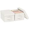 ENUMAIL Scatole di Stoccaggio Lavabile con Manici,33x23x18cm,Beige,2 Pezzi | Scatole Portaoggetti Pieghevoli con Coperchio,Scatola con Supporto di Tavola PP per Ufficio,Organizer per Cassetti in Tessuto