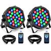 AIMKAP 2PCS Par LED RGB 36LED 72W Luci del Palcoscenico DMX512 con Telecomando, Luci LED Discoteca 7 Modalità di Illuminazione per DJ Festa Esibizione