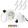Aulaiyi Faretti LED da Incasso per Cartongesso 230V Dimmerabile IP65, 6W Faretto Incasso Ultra Piatti Foro Ø58-75mm, Caldo/Neutro/Freddo Faretti LED Soffitto per Bagno, Set di 6 Bianco