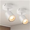 wowatt 2 Pezzi Faretti Led Soffitto Orientabili Bianco Gu10 Senza Lampadine | Moderna Plafoniera Faretti, Lampadario Faretto da Parete Interno Rotondo Lampada da Soffitto per Soggiorno, Cucina, Corridoio