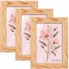 Velora Home&Living VELORA H&L H&L Set da 3 Cornici Foto Legno naturale 15 x 23 cm - Cornice in Legno con Plexiglass Trasparente, Portafoto da Parete, Cornice per Poster, Fotografie, Puzzle, Diplomi e Certificati
