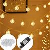 UISEBRT Catena Lampadine LED 20M 160LED Catena Luminosa Decorative per Natale, Giardino, Camera, Balcone, Feste, Bianco Caldo, Trasparente Cavo