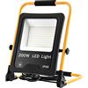 UISEBRT Faretto LED da Cantiere 200W 16000LM, Faro LED Portatile Proiettore LED Impermeabile IP66 con Staffa Pieghevole per Officina Cantiere Garage Esterno, Bianca Freddo