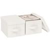 ENUMAIL Scatole di Stoccaggio Lavabile con Manici,33x23x18cm,Beige,2 Pezzi | Scatole Portaoggetti Pieghevoli con Coperchio,Scatola con Supporto di Tavola PP per Ufficio,Organizer per Cassetti in Tessuto