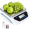 LAIJIANG Bilancia Cucina Digitale1 Gr Max 30 kg, Bilancia Professionale Alimenti Tara con 6 unità Display LCD Funzione PCS Tare Peso per Cuocere Cucina USB/Batterie (Bianco,30kg)