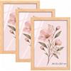 Velora Home&Living VELORA H&L H&L Set da 3 Cornici Foto Legno naturale A4 21 x 29,7 cm - Cornice in Legno con Plexiglass Trasparente, Portafoto da Parete, Cornice per Poster, Fotografie, Puzzle, Diplomi e Certificati
