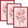 Velora Home&Living VELORA H&L H&L Set da 3 Cornici Foto Rosso 50 x 70 cm - Cornice in Legno con Plexiglass Trasparente, Portafoto da Parete, Cornice per Poster, Fotografie, Puzzle, Diplomi e Certificati