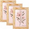 Velora Home&Living VELORA H&L H&L Set da 3 Cornici Foto Legno naturale A6 10 x 15 cm - Cornice in Legno con Plexiglass Trasparente, Portafoto da Parete, Cornice per Poster, Fotografie, Puzzle, Diplomi e Certificati
