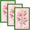 Velora Home&Living VELORA H&L H&L Set da 3 Cornici Foto Verde 50 x 70 cm - Cornice in Legno con Plexiglass Trasparente, Portafoto da Parete, Cornice per Poster, Fotografie, Puzzle, Diplomi e Certificati