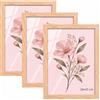 Velora Home&Living VELORA H&L H&L Set da 3 Cornici Foto Legno naturale 30 x 45 cm - Cornice in Legno con Plexiglass Trasparente, Portafoto da Parete, Cornice per Poster, Fotografie, Puzzle, Diplomi e Certificati