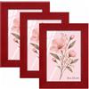 Velora Home&Living VELORA H&L H&L Set da 3 Cornici Foto Rosso 15 x 23 cm - Cornice in Legno con Plexiglass Trasparente, Portafoto da Parete, Cornice per Poster, Fotografie, Puzzle, Diplomi e Certificati
