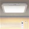 SKUTZTEK Plafoniera LED Soffitto con Sensore di Movimento, 8000 mAh Ricaricabile Batteria Lampada LED 3000K/4000K/6500K, Senza Fili Dimmerabile Lampadari per Corridoio, Scale, Garage Ø22cm