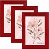 Velora Home&Living VELORA H&L H&L Set da 3 Cornici Foto Rosso 13 x 18 cm - Cornice in Legno con Plexiglass Trasparente, Portafoto da Parete, Cornice per Poster, Fotografie, Puzzle, Diplomi e Certificati