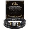 Cheerslife Bracciale Uomo in Pelle Regalo Uomo Figlio Fratello | Idee Regalo Natale Compleanno Anniversario Matrimonio Laurea Scuola A Mio Figlio Regali per Lui Natale