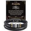 Cheerslife Bracciale Uomo in Pelle Regalo Uomo Figlio Fratello | Idee Regalo Natale Compleanno Anniversario Matrimonio Laurea Scuola A Mio Figlio Regali per Lui Natale