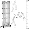 Cecaylie Scala multiuso da 582 cm in alluminio, scala multifunzione 4 x 5, 16 gradini, scala pieghevole 7 in 1, scala combinata come scala e scala, portata fino a 150 kg, stabile e portatile