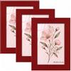 Velora Home&Living VELORA H&L H&L Set da 3 Cornici Foto Rosso A6 10 x 15 cm - Cornice in Legno con Plexiglass Trasparente, Portafoto da Parete, Cornice per Poster, Fotografie, Puzzle, Diplomi e Certificati