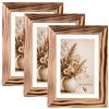 Velora Home&Living VELORA H&L Set da 3 Cornici Foto Legno Bruciato A5 15 x 21 cm - Cornici in Legno con Plexiglass Trasparente, Portafoto da Parete, Cornici per Poster, Fotografie, Puzzle, Diplomi e Certificati