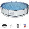 Bestway 56488-3 Set Piscina Fuori Terra Steel PRO Max Rotonda da 427x107 cm